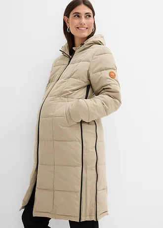 Těhotenský a nosicí kabát 3 v 1 s prošíváním, recyklovaný polyester • nová khaki • bonprix obchod