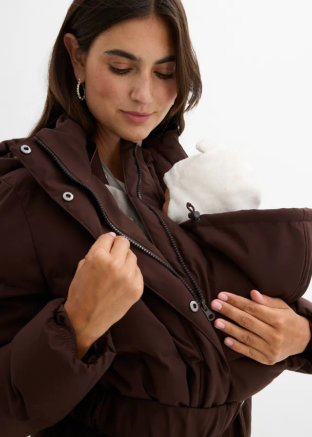 Manteau de grossesse 2-en-1 chaud et matelassé avec fonction portage • marron foncé • product-page.page-title-suffix