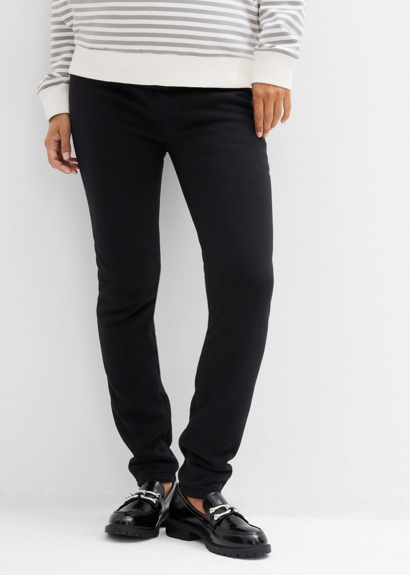 Hřejivé těhotenské kalhoty s plyšovou podšívkou • černá • bonprix obchod