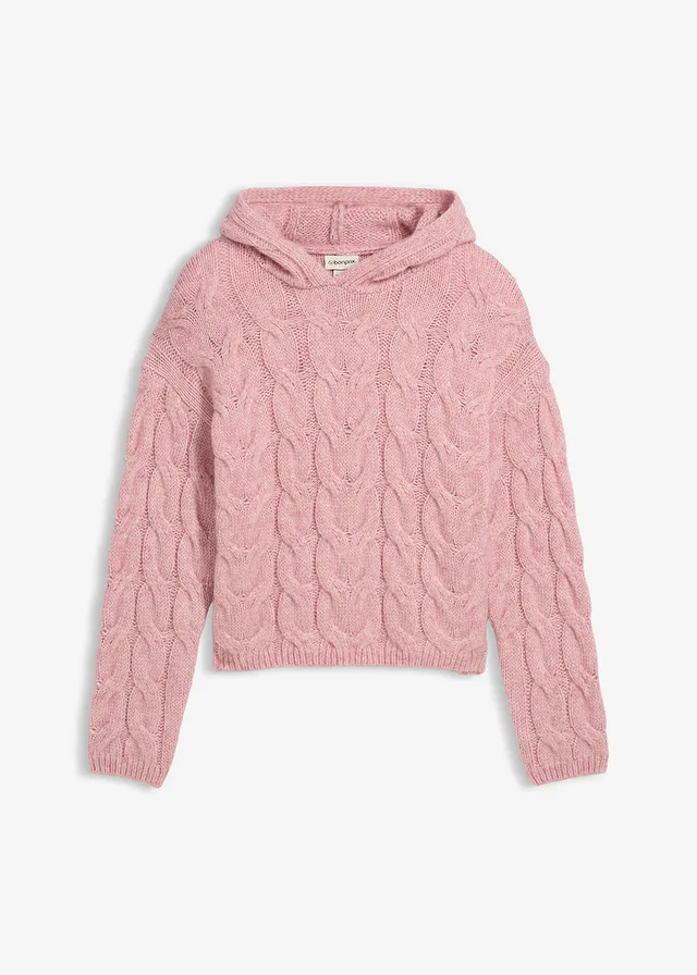 Pulover din tricot moale din lână, cu ochiuri mari