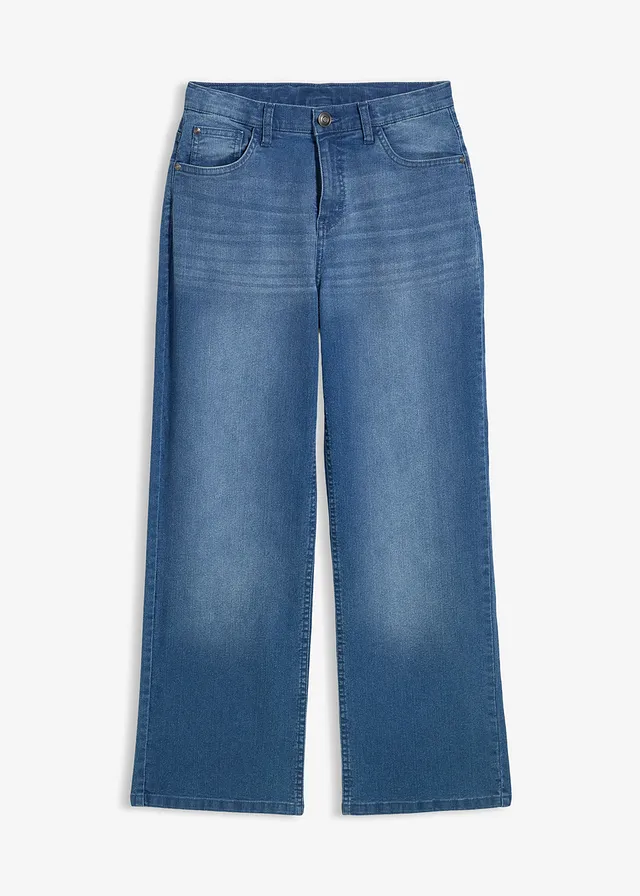 Jean à taille réglable, coupe droite et loose