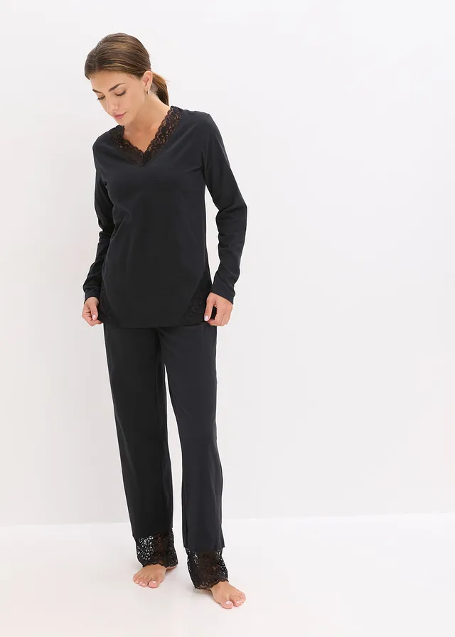 Pyjama avec finitions dentelle • noir • product-page.page-title-suffix