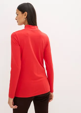 T-shirt manches longues ajusté, Couleur: rouge lave