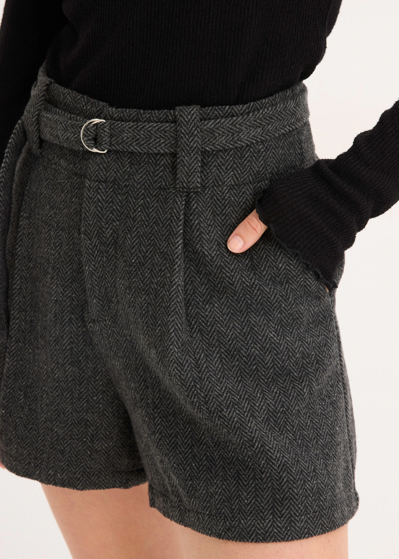 Short à pinces • anthracite chiné • Boutique bonprix