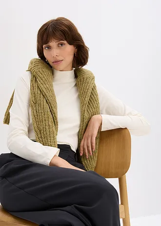 Přiléhavé tričko s dlouhým rukávem • perlově bílá • bonprix obchod