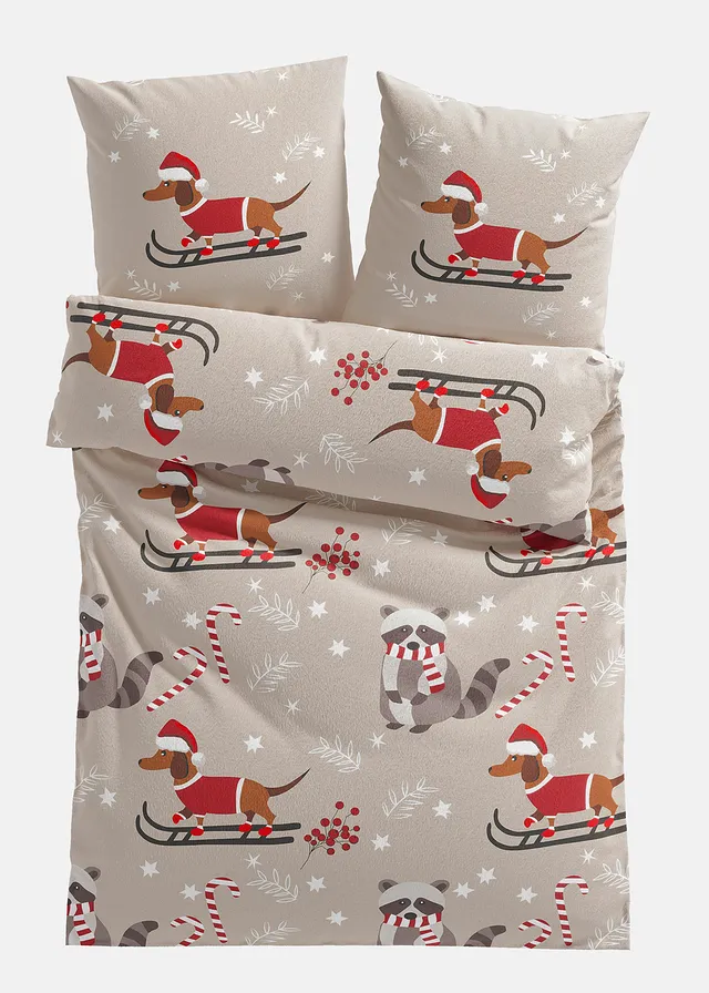 Posteľná bielizeň s vianočnými psíkmi