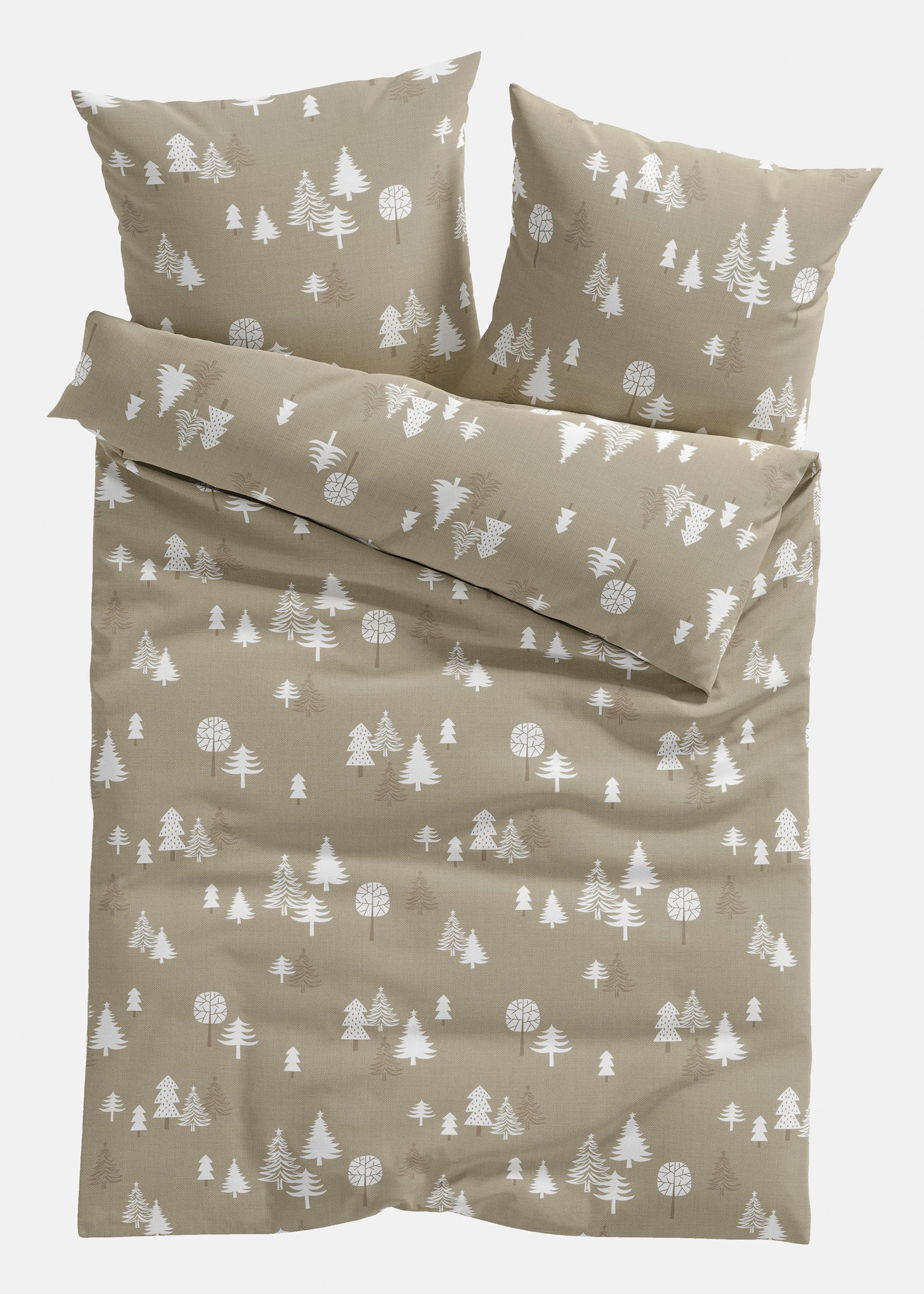 Povlečení se stromy • hnědošedo-světle zelená • bonprix obchod