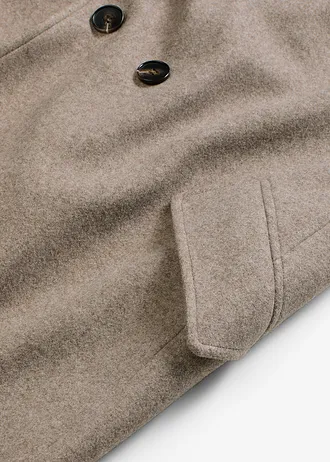 Lange jas, Kleur: taupe gemêleerd