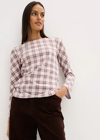 Hosszú ujjú póló • szürke/kockás • bonprix áruház