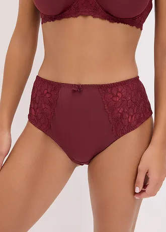 Figi maxi z delikatną koronką (2 pary), kolor: 2 x jeżynowy