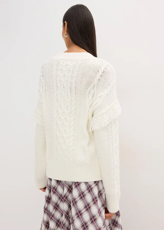 Pull oversize à franges • blanc nacré • product-page.page-title-suffix