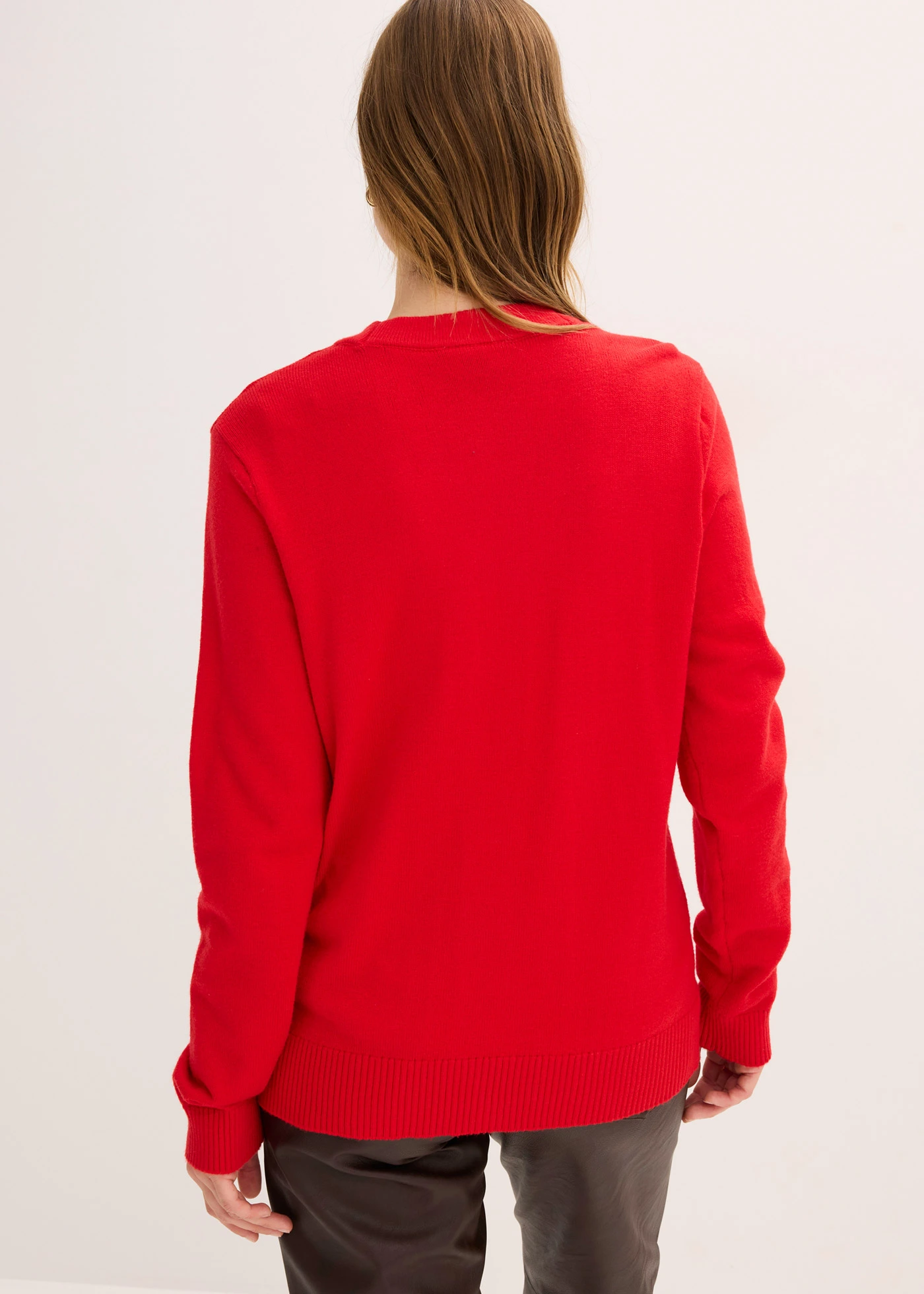 Gilet long en maille douce • rouge lave • Boutique bonprix