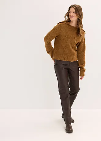 Kabátek ze silnější pleteniny • koňakově hnědý melír • bonprix obchod