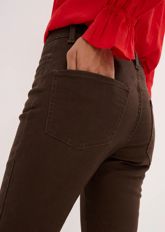 Twill broek van elastische katoenmix • donkerbruin • product-page.page-title-suffix