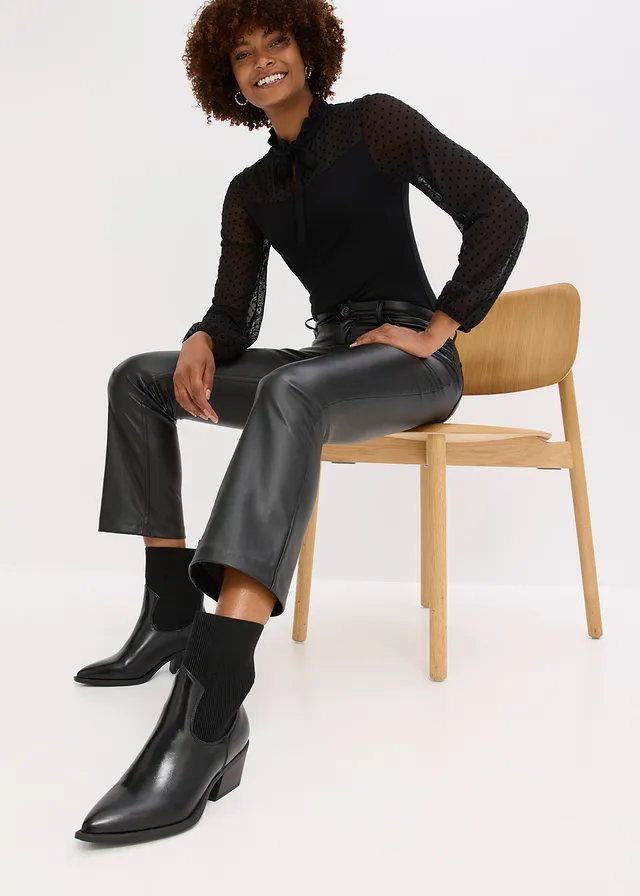 Imitatieleren broek • zwart • product-page.page-title-suffix