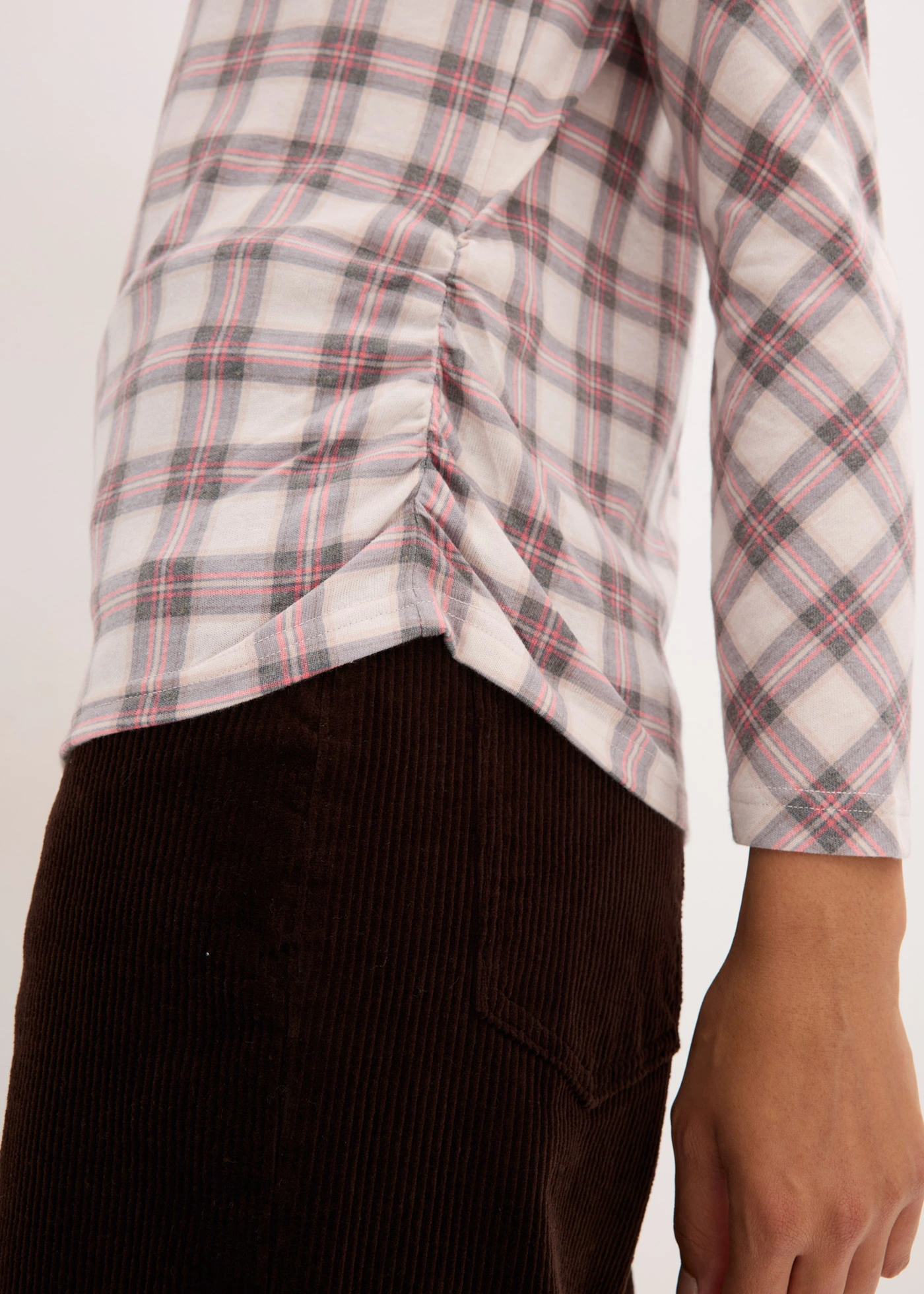 Hosszú ujjú póló • szürke/kockás • bonprix áruház