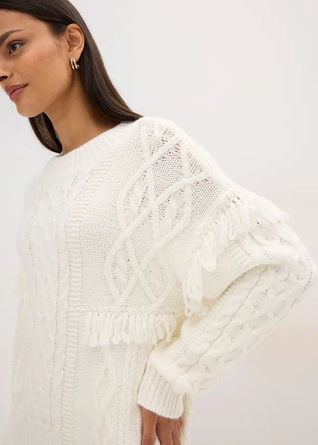 Pull oversize à franges • blanc nacré • product-page.page-title-suffix