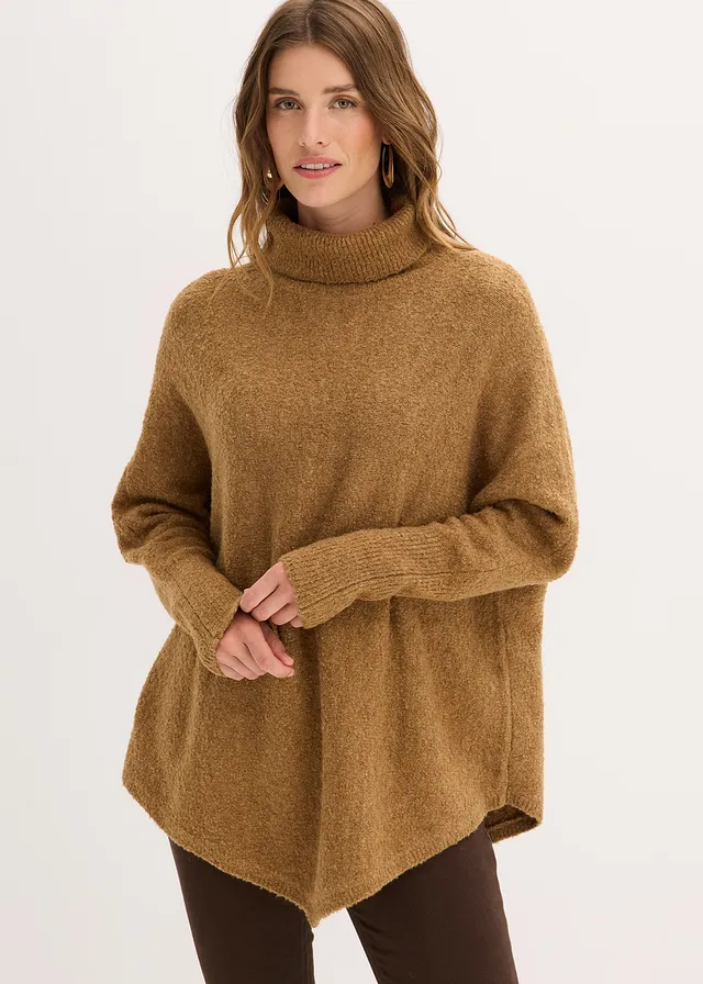 Oversized poncho trui • cognac • product-page.page-title-suffix