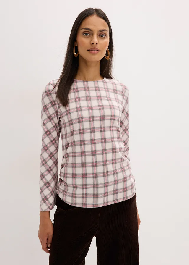 T-shirt manches longues • gris carreaux • product-page.page-title-suffix