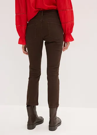 Twill broek van elastische katoenmix • donkerbruin washed • bonprix online shop