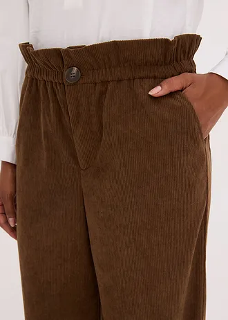 Corduroy broek met wijde pijpen • bruin • bonprix online shop