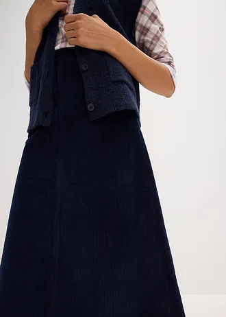 Corduroy midirok • inktblauw • bonprix online shop