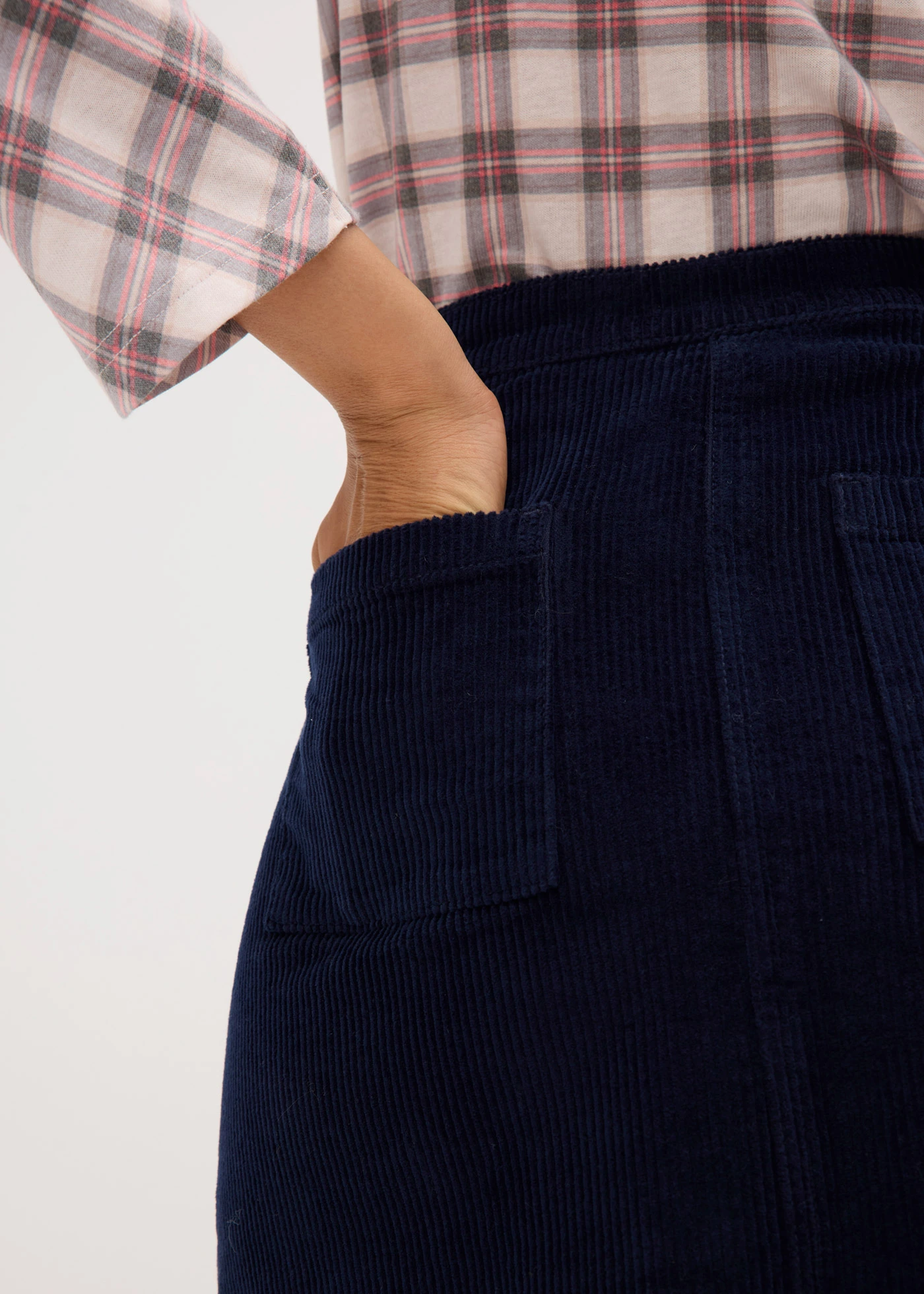 Corduroy midirok • inktblauw • bonprix online shop