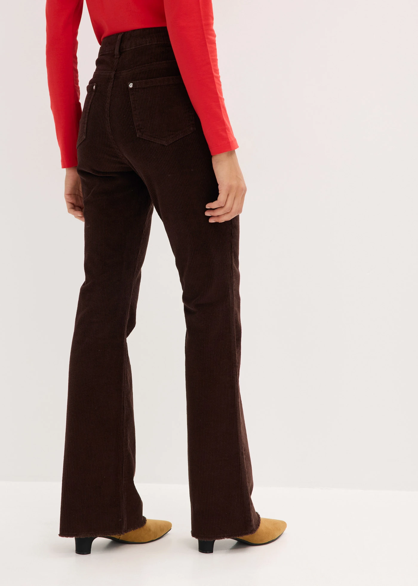Flared broek van corduroy • donkerbruin • bonprix online shop