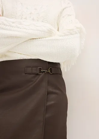 Sukně z umělé kůže • tmavě hnědá • bonprix obchod