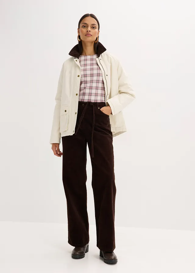 Pantalon large en velours côtelé avec ceinture à nouer • marron foncé • product-page.page-title-suffix