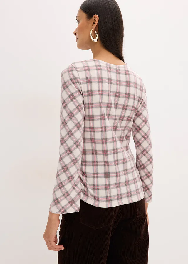 T-shirt manches longues • gris carreaux • product-page.page-title-suffix
