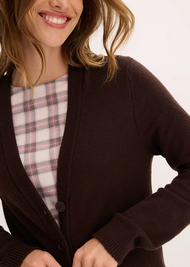 Gilet long en maille douce • marron foncé • product-page.page-title-suffix