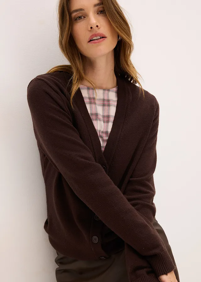 Gilet long en maille douce • marron foncé • product-page.page-title-suffix