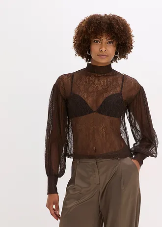 Longsleeve, Kleur: donkerbruin