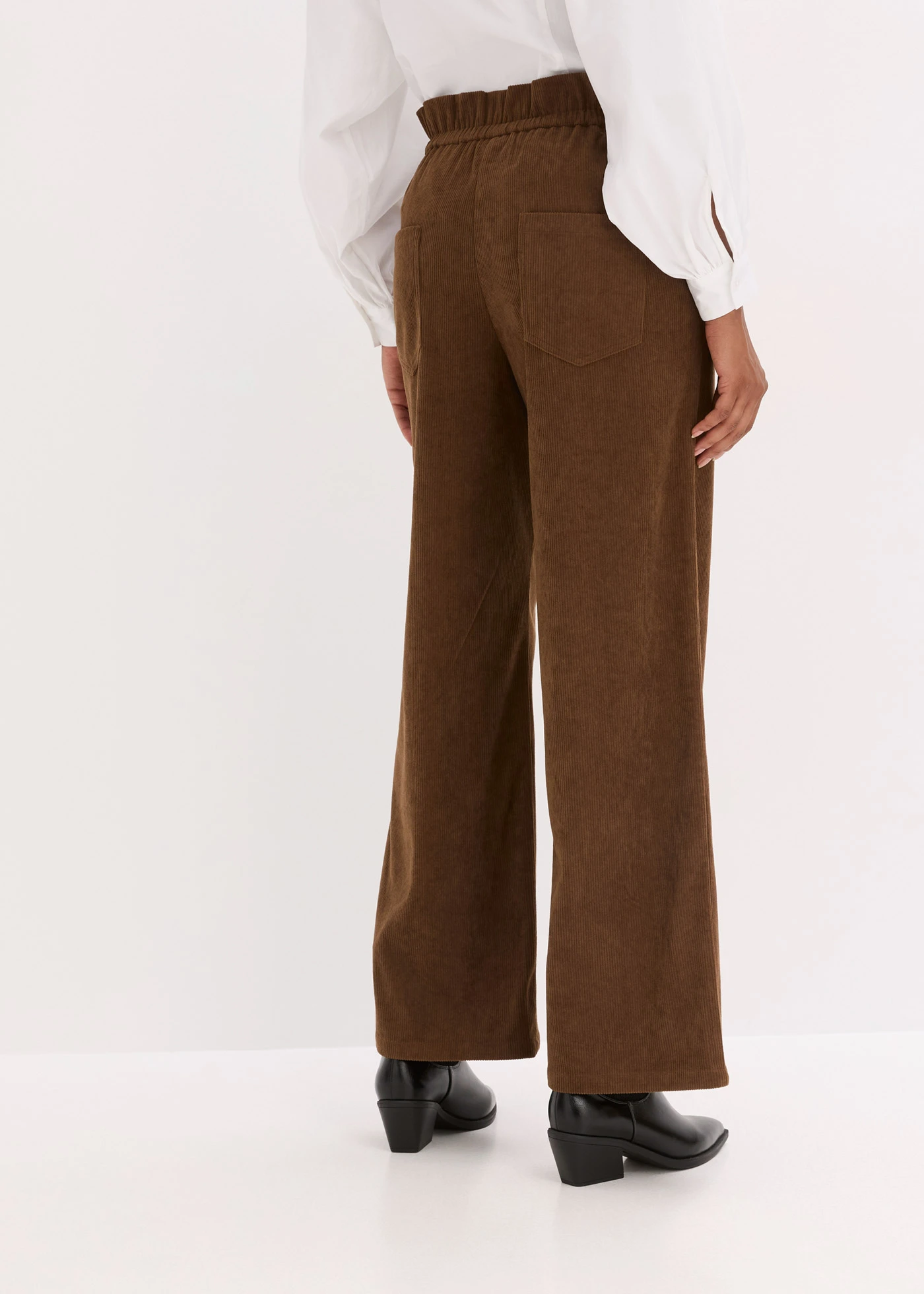 Corduroy broek met wijde pijpen • bruin • bonprix online shop