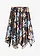 Midirok van chiffon met een asymmetrische onderkant, Kleur: nachtblauw gebloemd