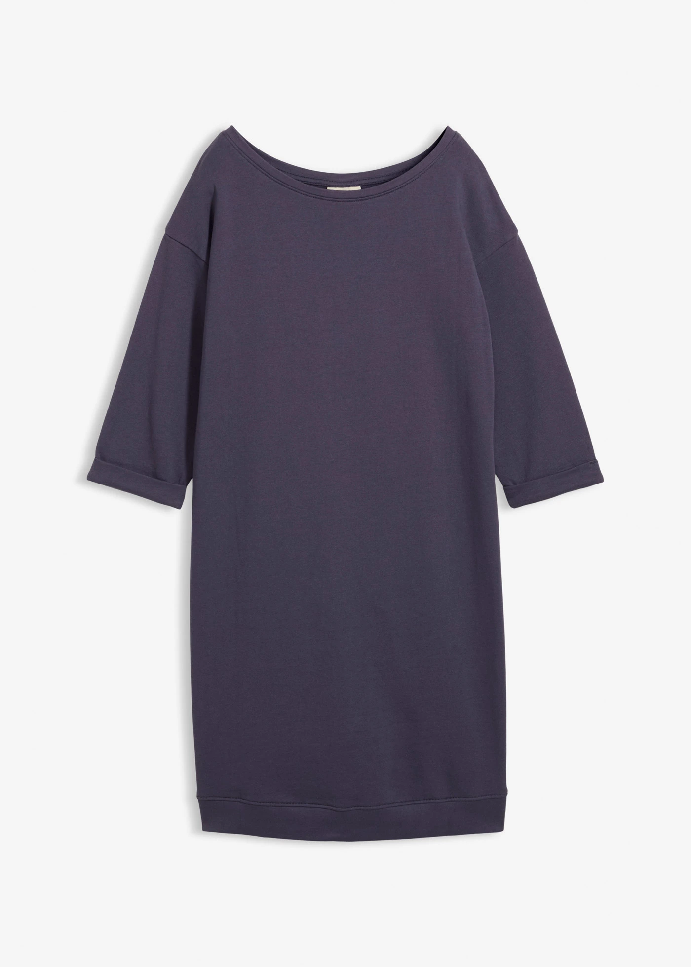 Šaty s 3/4 rukávem, z teplákoviny, uvnitř měkce počesané • borůvková • bonprix obchod