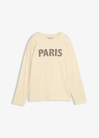 Triko s dlouhým rukávem, z čisté organické bavlny • béžová s leopardím potiskem • bonprix obchod