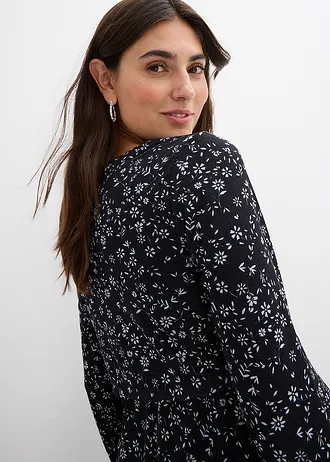 Robe de grossesse et d’allaitement à imprimé floral • noir-blanc floral • Boutique bonprix