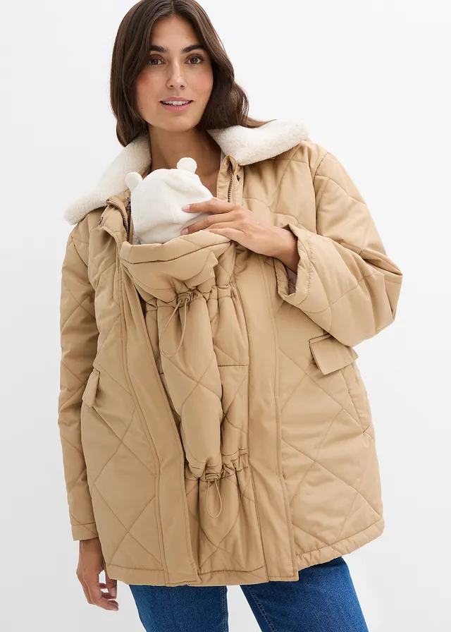 Parka de grossesse et de portage 6-en-1 avec gilet sans manches amovible • camel mat • product-page.page-title-suffix