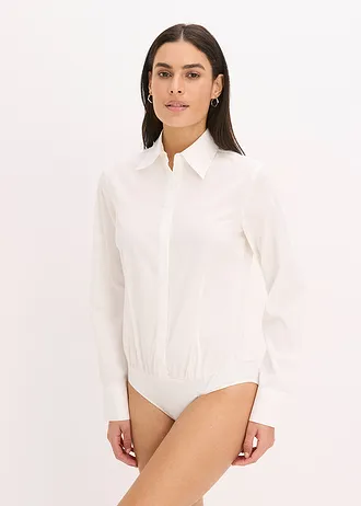 Blúz fazonú body • gyapjúfehér • bonprix áruház