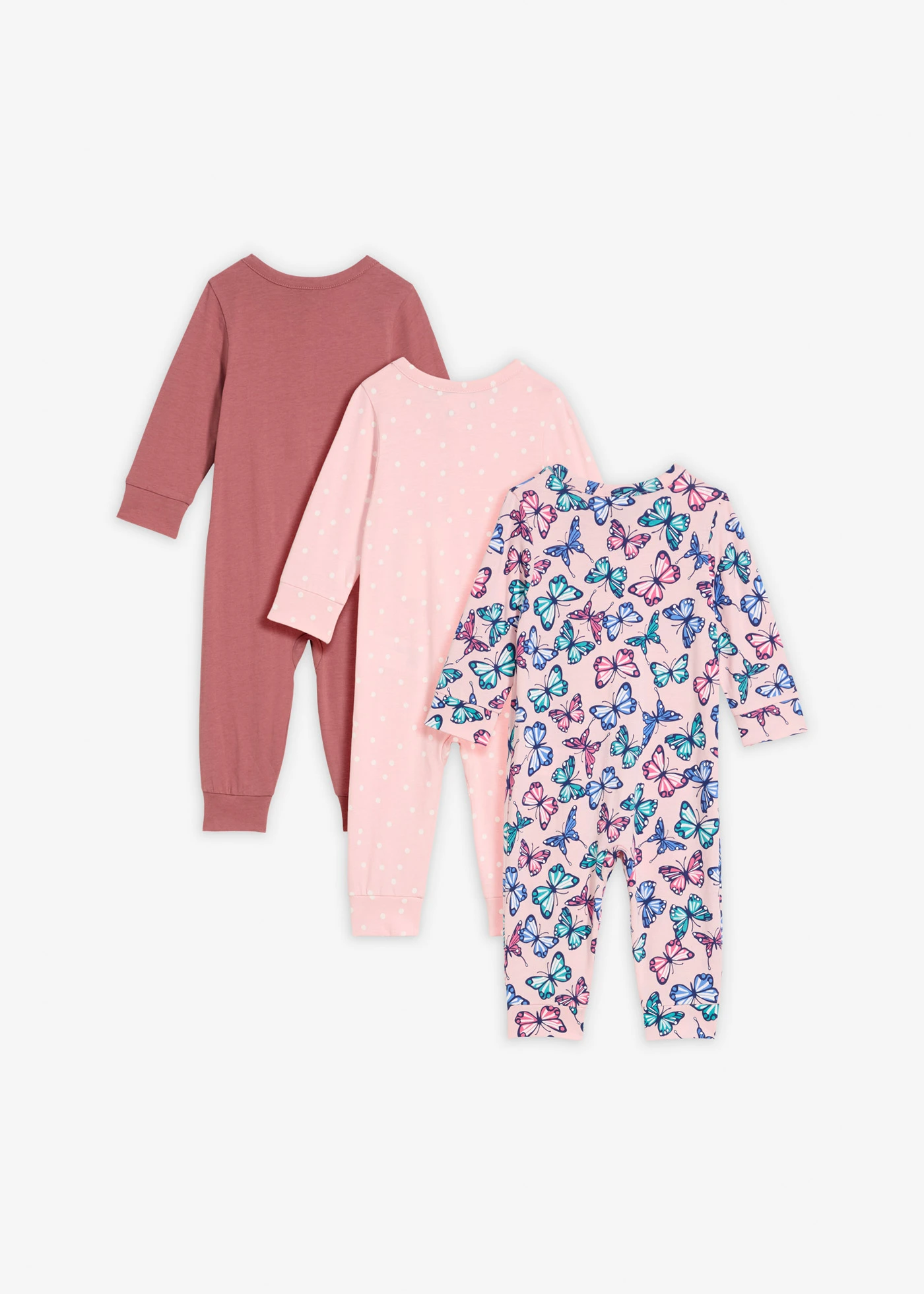 Baby pyjama (set van 3) • wit+soft bessen+rookorchidee gebloemd • bonprix online shop