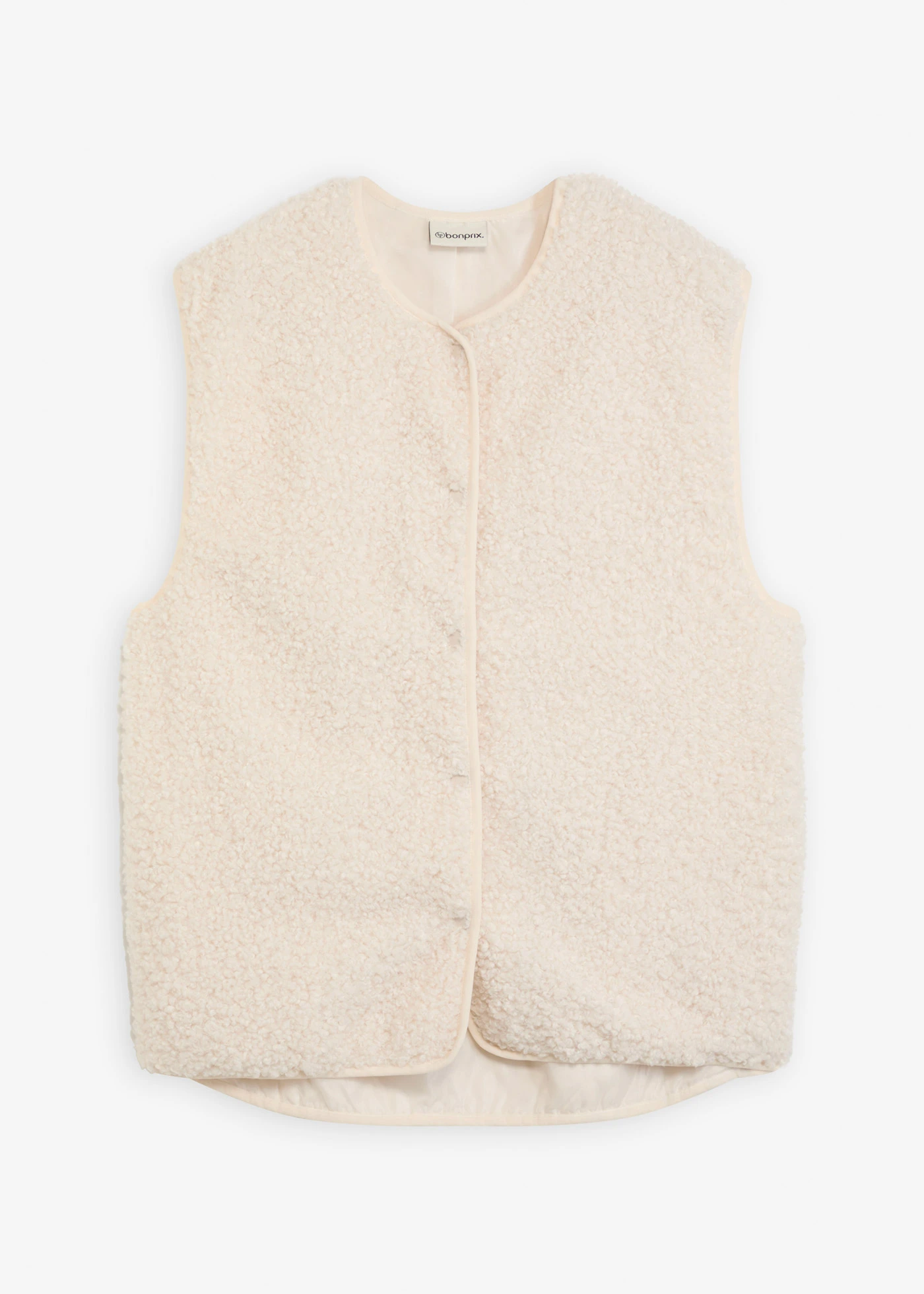 Vesta z medvídkového flísu • perlově bílá • bonprix obchod