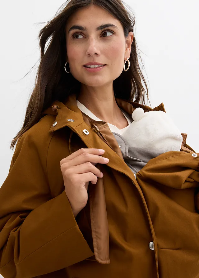 Manteau de grossesse et de portage déperlant 6-en-1 avec gilet intérieur amovible • chocolat • product-page.page-title-suffix