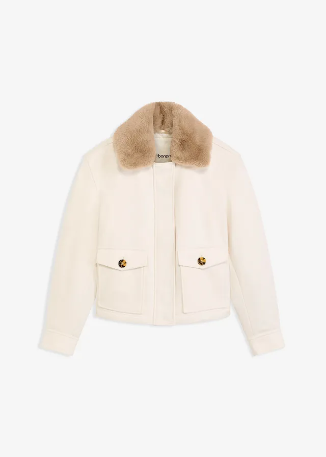 Zimná bunda vo vlnenom vzhľade