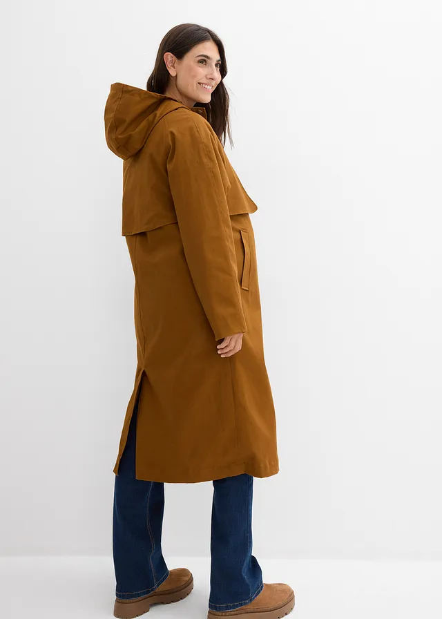 Manteau de grossesse et de portage déperlant 6-en-1 avec gilet intérieur amovible, Couleur: chocolat