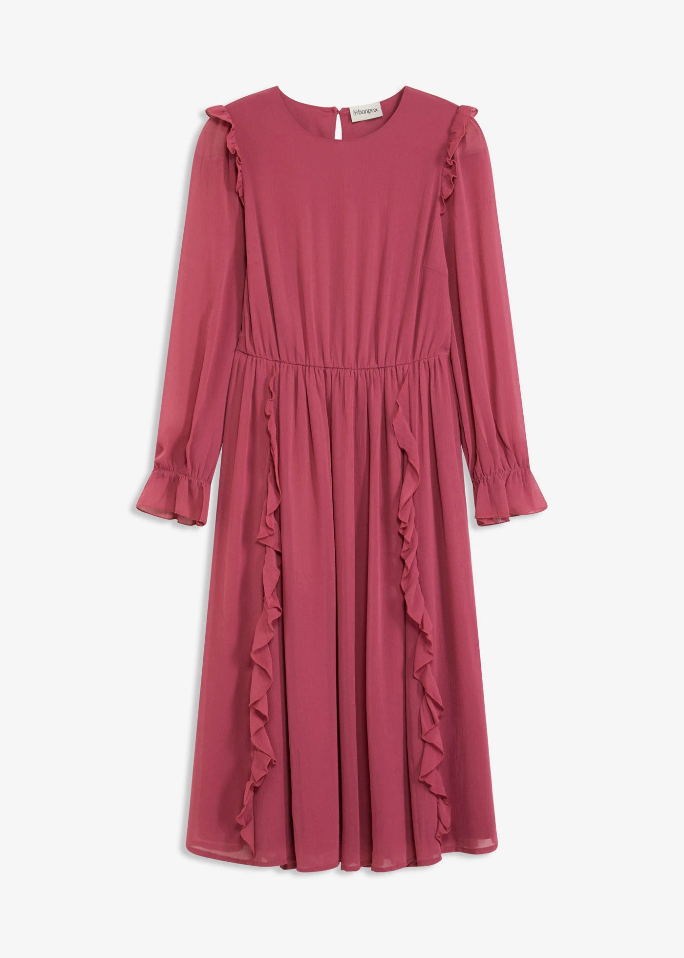 Robe en mousseline à volants • framboise • Boutique bonprix