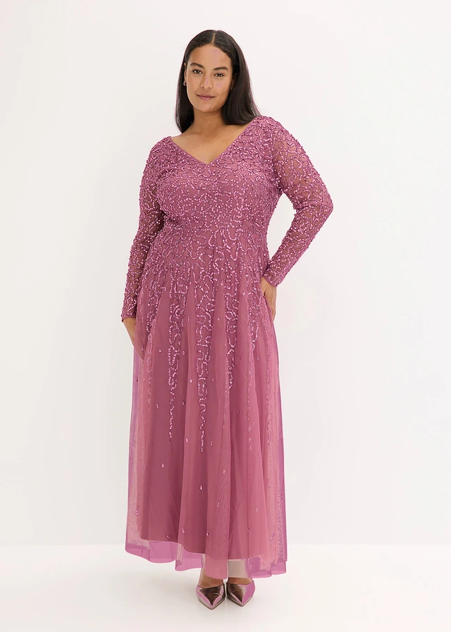 Robe de soirée à sequins, Couleur: rose foncé