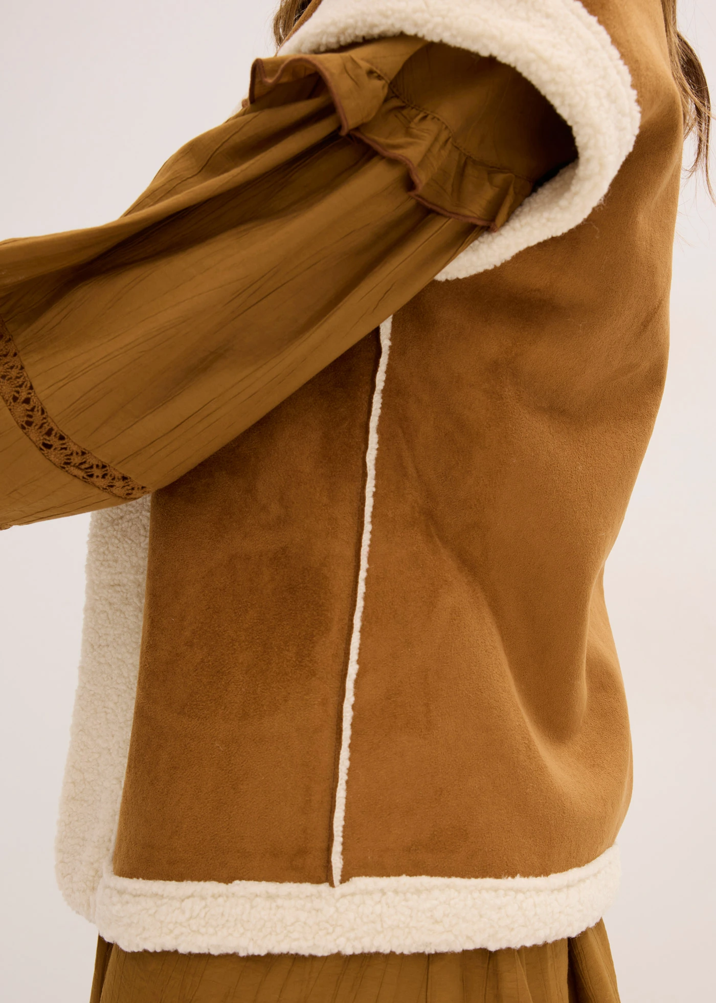 Gilet van imitatiebont • cognac/ecru • bonprix online shop