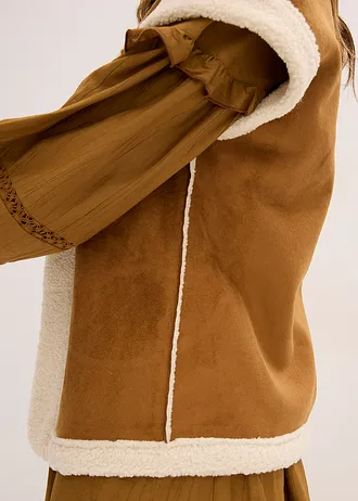Gilet van imitatiebont • cognac/ecru • bonprix online shop